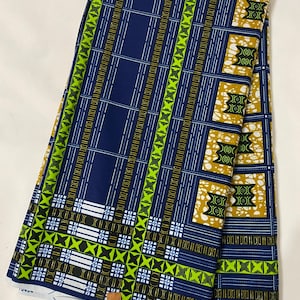 Neon Green Ankara Fabric: African Wax Print, 100% Cotton (6 Yards)