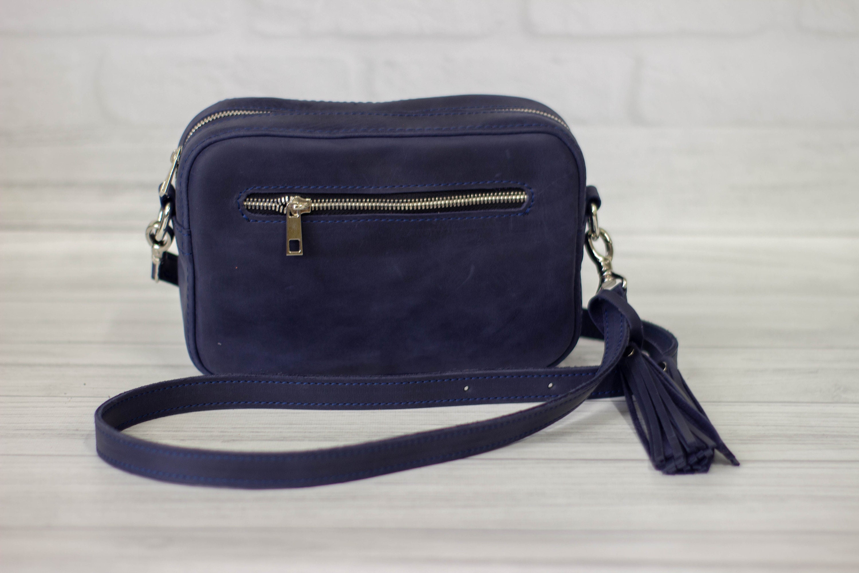 Ladies rectangular leather crossbody bag genuine leather Etsy