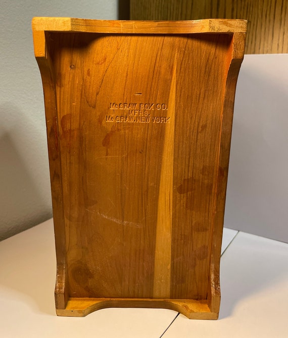 Vintage McGraw Box Co. New York Cedar Wood Jewelry Tr… Gem
