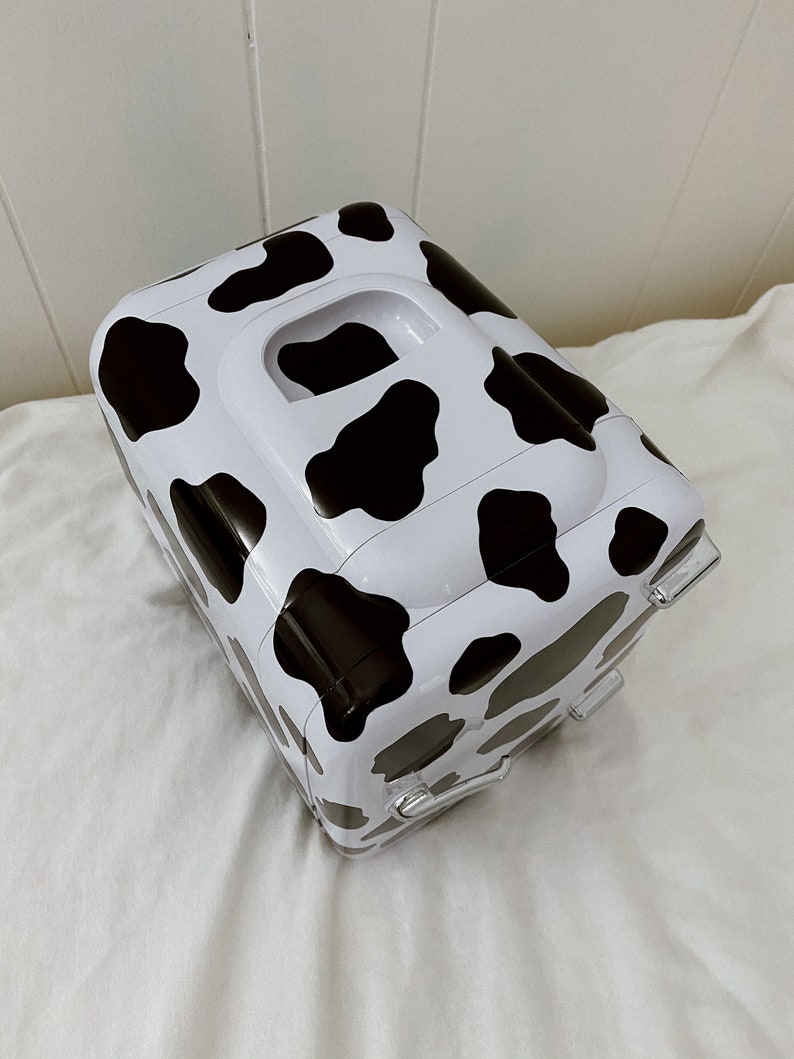 Cow print mini fridge // 4L 6 can capacity // skin care Etsy