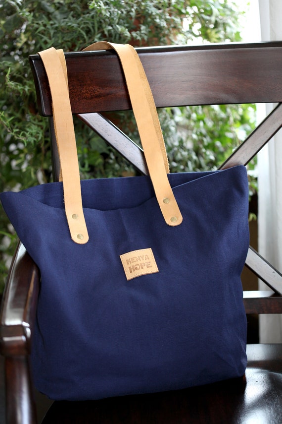 navy canvas bag