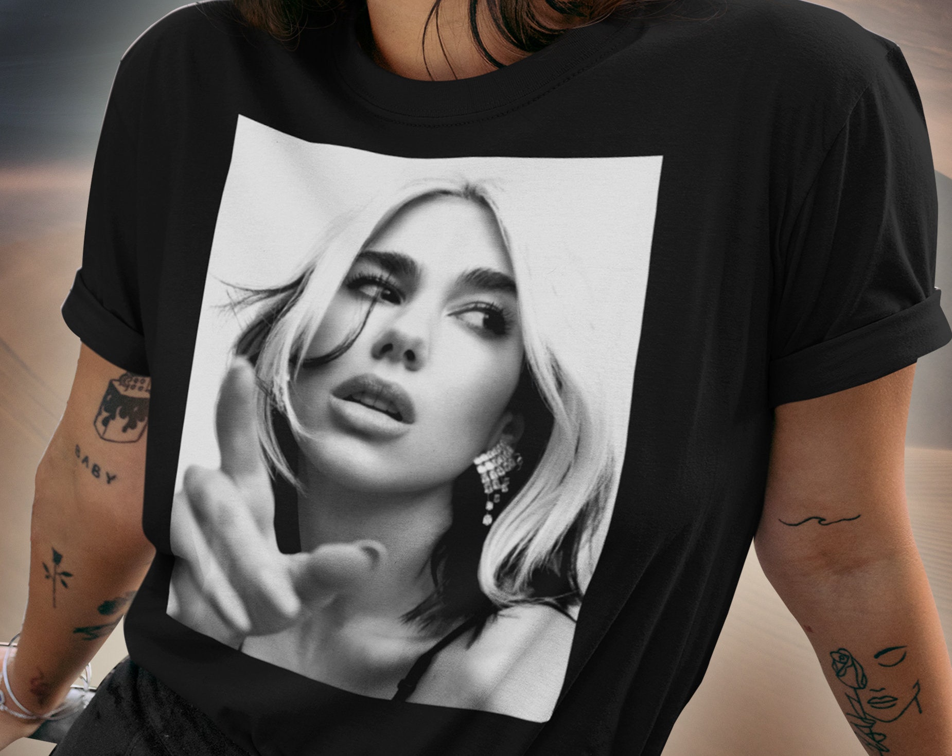 Dua Lipa T-Shirt, Black Dua Lipa Vintage T-Shirt, Dua Lipa Top, Dua Lip ...