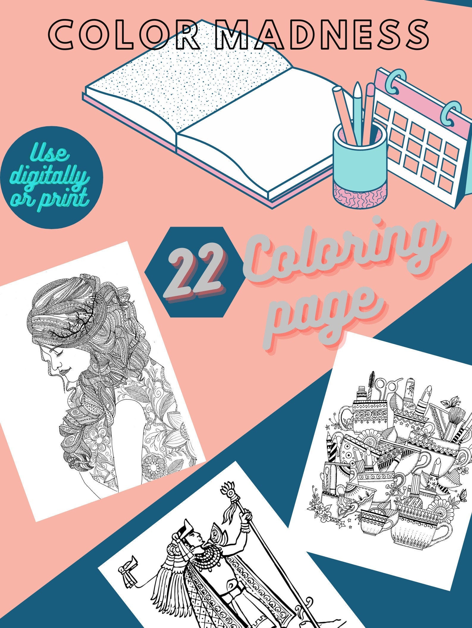 Chill Coloring Book Adult and Kids/Digital/Instant Download | Etsy