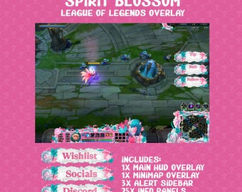League of Legends Stream Overlay: Spirit Blossom Ahri Edition (PNG Digital Download)