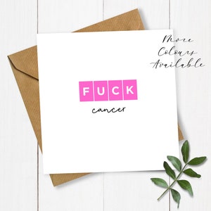Fuck Cancer Card (Pink), Rude Get Well Soon Card, Fuck Off Cancer, Cancer Get Well Card, Funny Card, Cancer Survivor, Beat Cancer, Fight