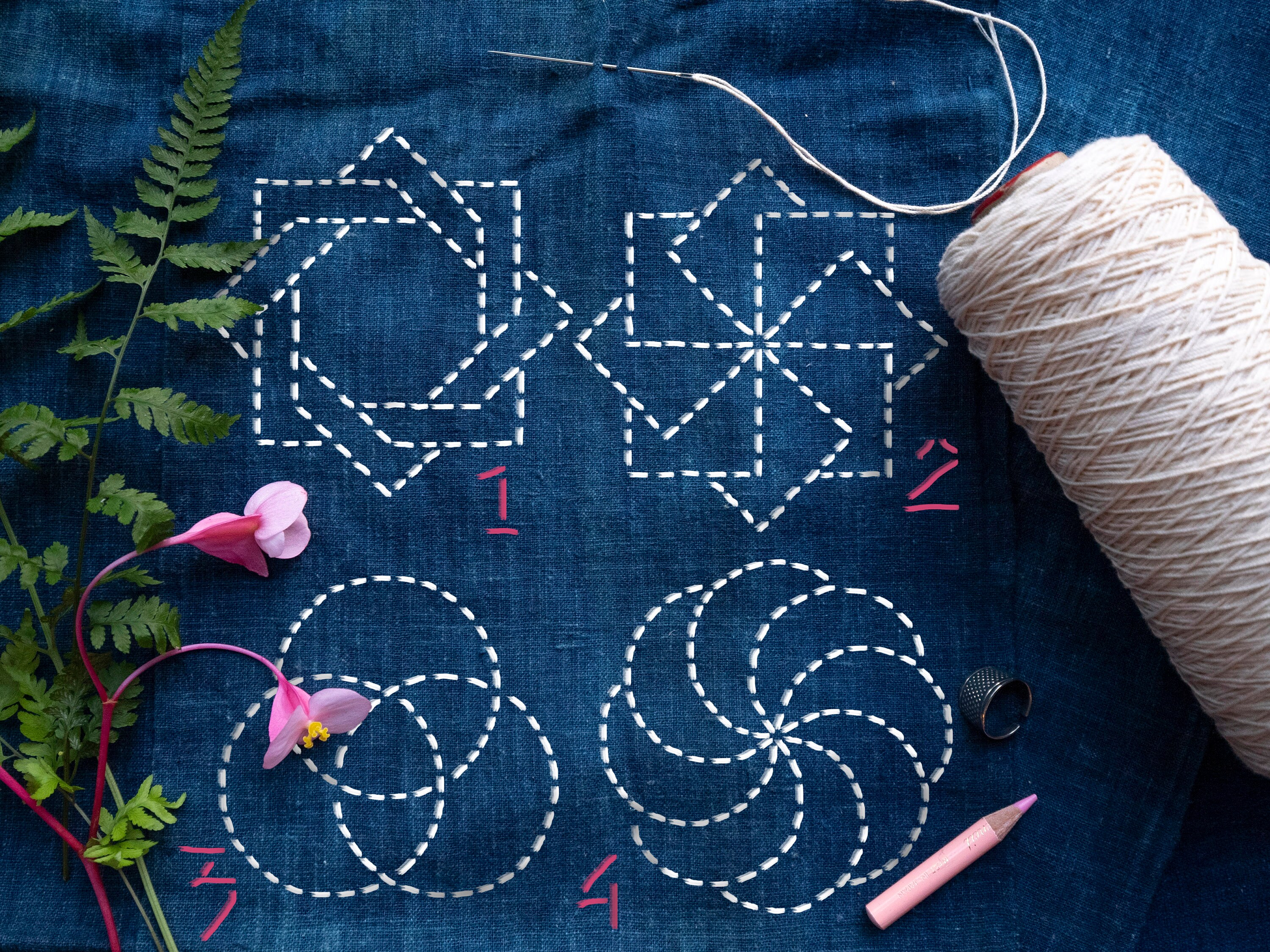 SASHIKO STENCIL Februar edition geometric PATTERN Japanese Etsy