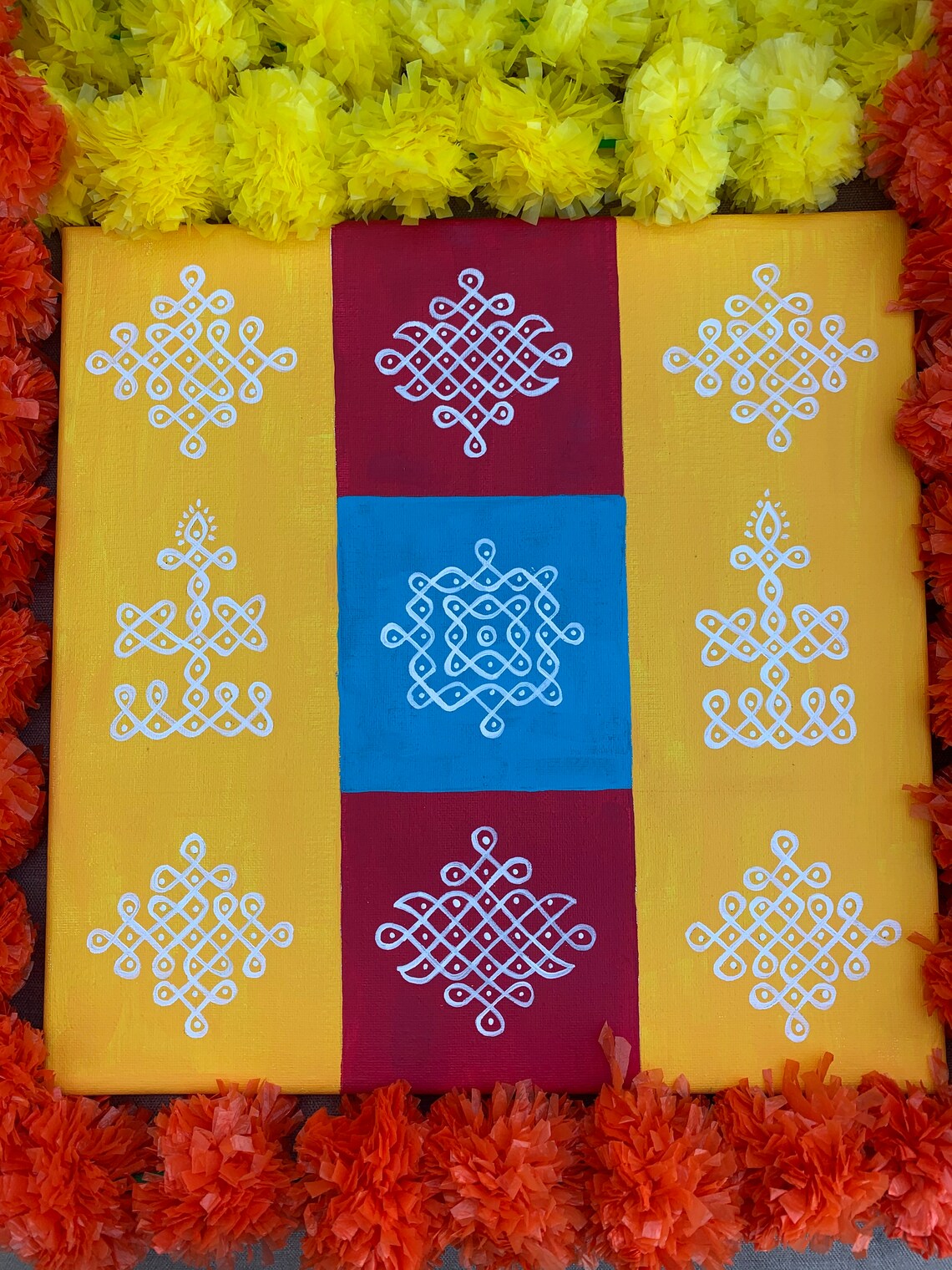 Kolam Backdrop Kolam Home Decor Kolam designs Rangoli | Etsy
