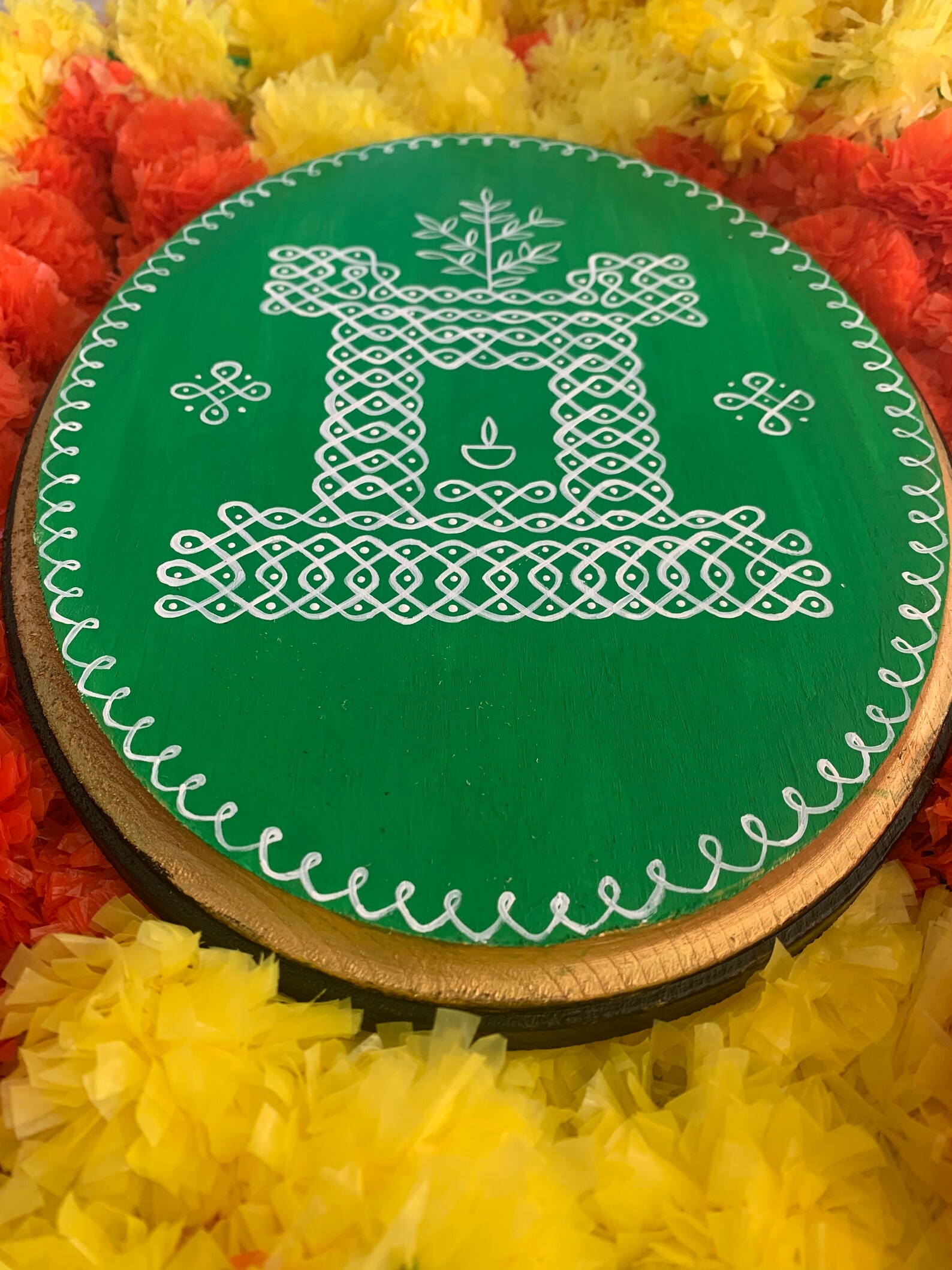 Kolam Backdrop Kolam design Kolam Decor Muggu Backdrop | Etsy