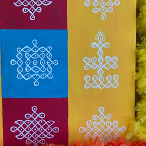 Kolam Backdrop Kolam Home Decor Kolam designs Rangoli | Etsy