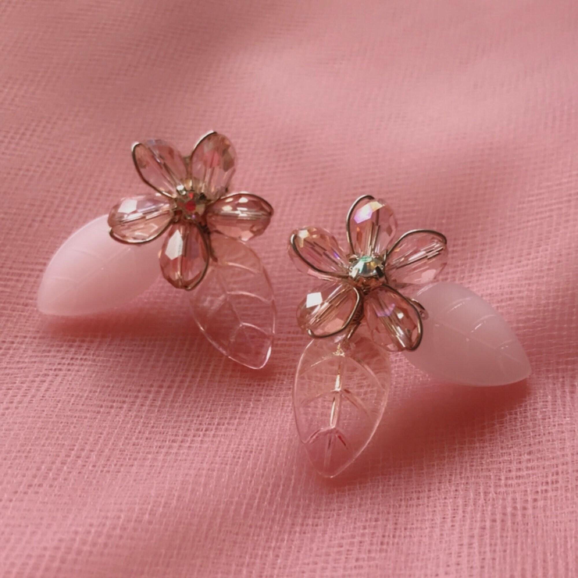 Handmade Murano Glass Flower Stud Earrings, Hypoallergenic - Etsy