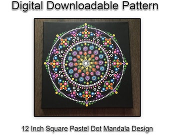 Red Peach /& Pink Dot Mandala Pattern 4 inch Brown