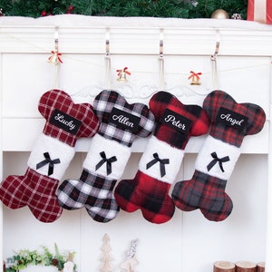 Personalized Dog Christmas Stockings with Name Tag Stockings for Holiday Decoration Dog Stockings Christmas Ornament Stockings Gifts for Dog