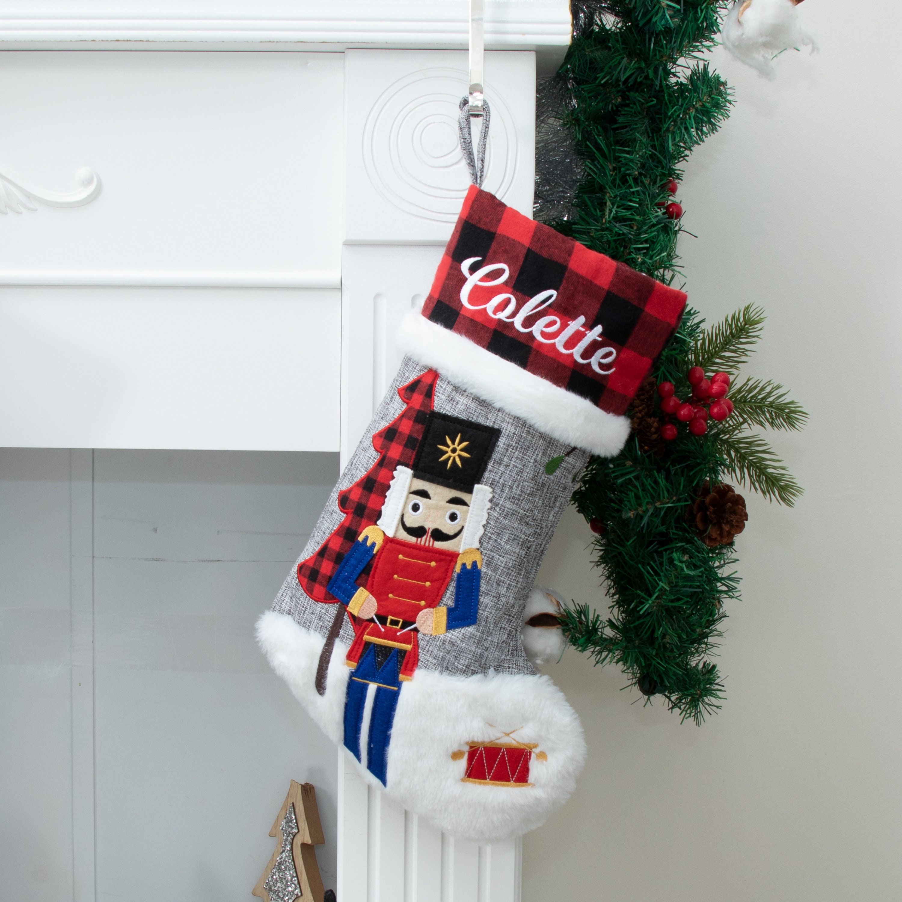 Christmas Stockings Personalized Holiday Stockings for Family Stockings Buffalo Plaid Stocking Embroidered Name Stockings for Christmas Gift
