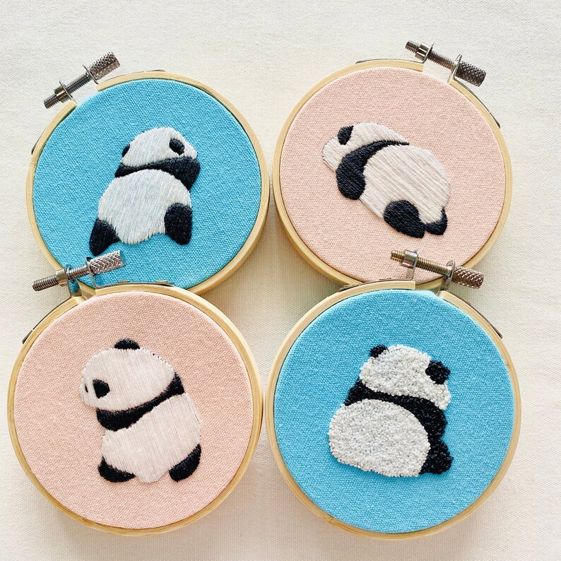 Hand embroidery kit mini panda embroidery hoop art kit diy  etsy Hand embroidery kit mini panda embroidery hoop art kit diy  etsy