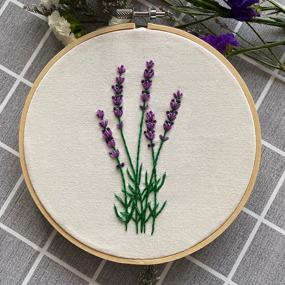 Lavender Lady Female Embroidery Kit Starter Embroidery Craft Kit Needlepoint Kit