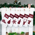Christmas Stockings Personalized: Family Stockings Classic Buffalo Plaid Stockings Customized Gold-Stamped Name Holiday Silhouette Stockings