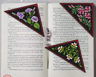Corner Floral Bookmarks Cross Stitch Patterns Botanical Samplers Counted Embroidery #2141