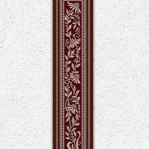 Floral border counted cross stitch pattern Monochrome sampler embroidery design Daisies cross stitch Flowers Leaves xstitch chart #882