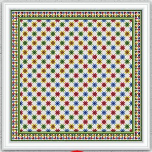 Gradient stars geometric cross stitch pattern Colorful tile sampler embroidery Quilt counted xstitch #718