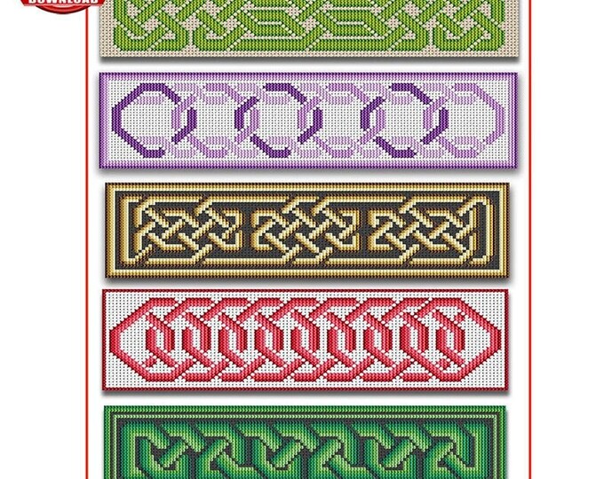 Special Offer 15 off 10 Celtic Cross Stitch Patterns 10 Celtic Bookmarks series 1 as Digital