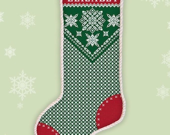 Gepersonaliseerde kerstsok kruissteekpatroon Sneeuwvlokken ornament borduurwerk Aangepaste kerstman sok xstitch DIY vakantie interieur #892