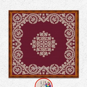 Sampler monocromo contado patrón de punto de cruz Almohada punto de cruz Cojín cubierta diseño de bordado Estilo antiguo gráfico xstitch PDF #317