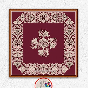 Muestra monocromática de hojas, patrón de punto de cruz contado, Hojas, punto de cruz, Almohada bordada, Follaje, estilo antiguo, Cuadro de punto x cuadrado #209