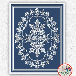 Roses monochrome sampler counted cross stitch pattern Rose cross stitch Floral embroidery design Flower arrangement xstitch chart #219