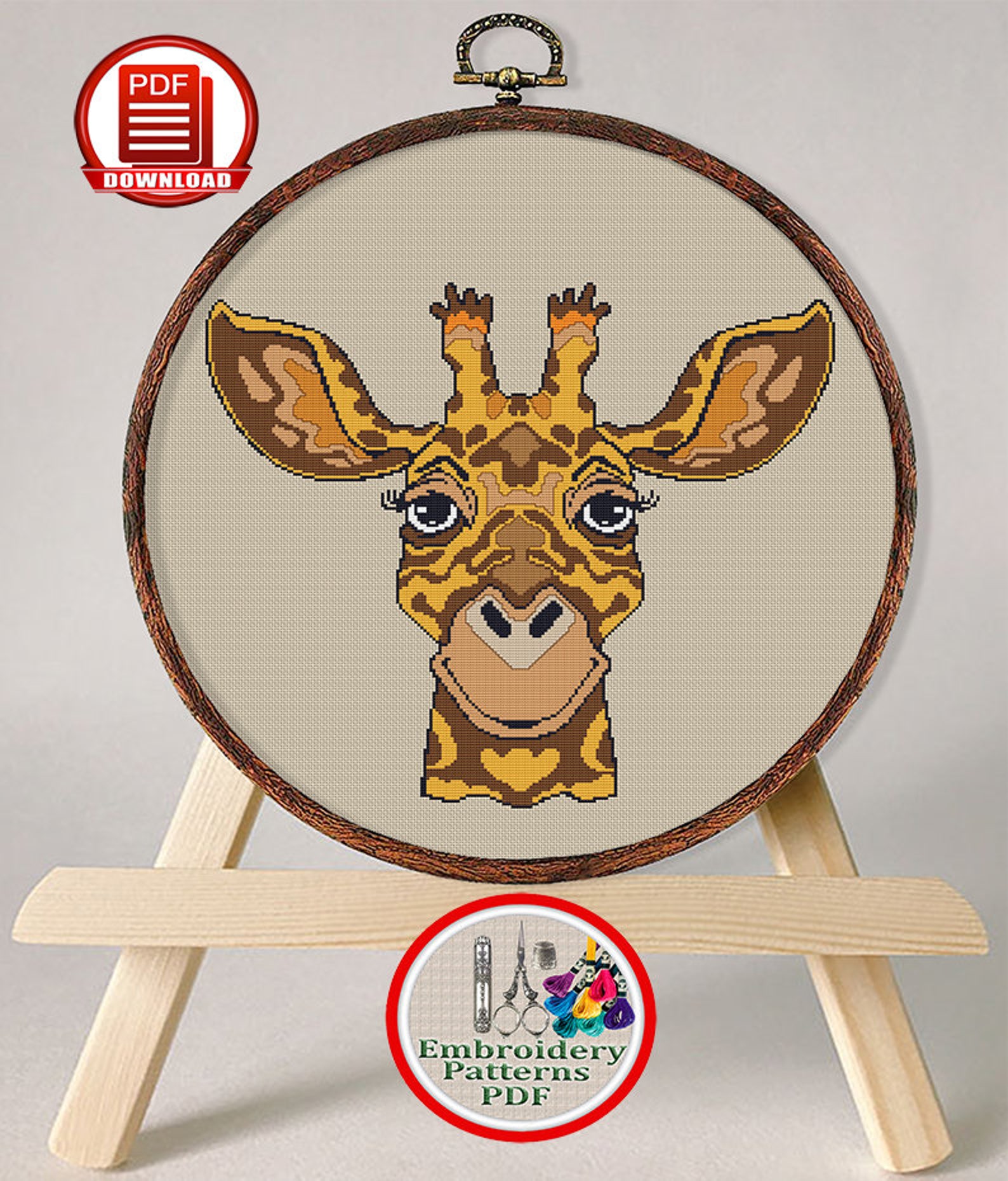 Giraffe Counted Cross Stitch Pattern African Wild Animal Etsy