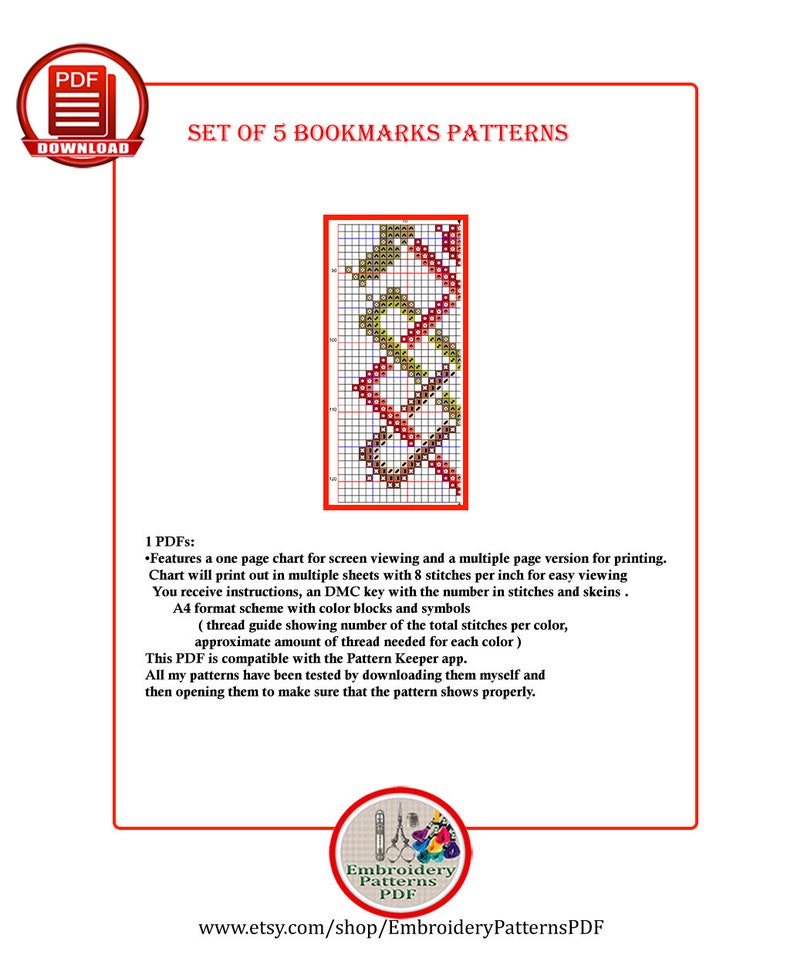 Set of 5 Bookmark Cross Stitch Patterns Celtic Bookmarks Etsy