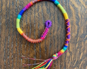 11inch Jewel Tone Rainbow Hair Wrap Extension -- clip in/braid in hair wrap extension