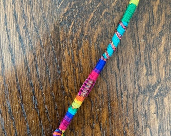 5.5inch Jewel Tone Rainbow Hair Wrap Extension -- clip in/braid in hair wrap extension