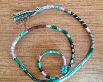 24inch Spring Fairy Hair Wrap Extension -- clip in/braid in hair wrap extension, pink/rose/green/gold