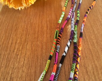 Halloween 5pk clip-in/braid-in Hair Wrap Extensions orange/green/purple/black/silver