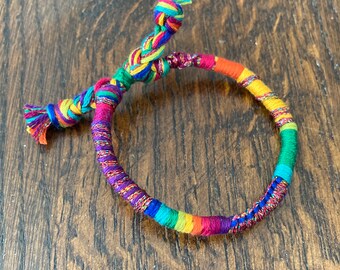 Jewel Tone Rainbow Adjustable Bracelet/Anklet