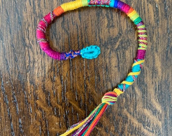 8inch Jewel Tone Rainbow Hair Wrap Extension -- clip in/braid in hair wrap extension