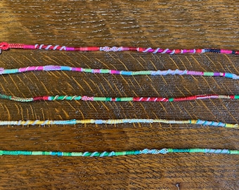 Christmas 5pk clip-in/braid-in Hair Wrap Extensions red/green/sugar plum/gold