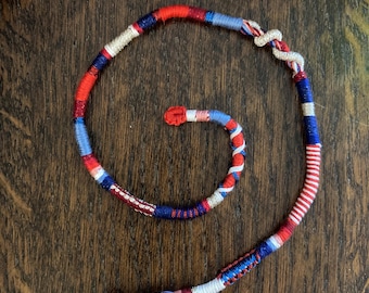 Red, White, and Blue Spectacular Hair Wrap Extension -- clip in/braid in hair wrap extension
