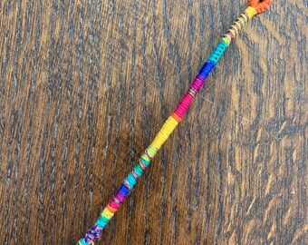 7inch Jewel Tone Rainbow Hair Wrap Extension -- clip in/braid in hair wrap extension
