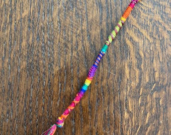 7inch Jewel Tone Rainbow Hair Wrap Extension -- clip in/braid in hair wrap extension