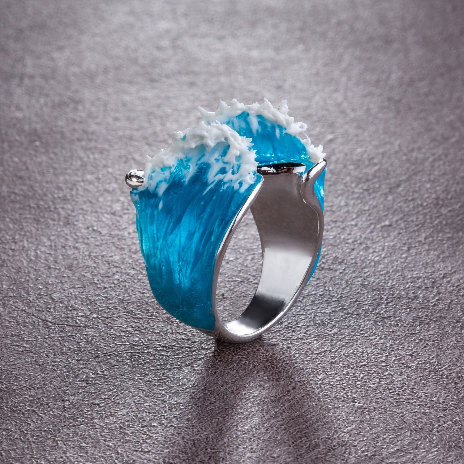 Silver Ring ocean Wave 3d Ocean Surf Lover Gift Beach Jewelry Etsy