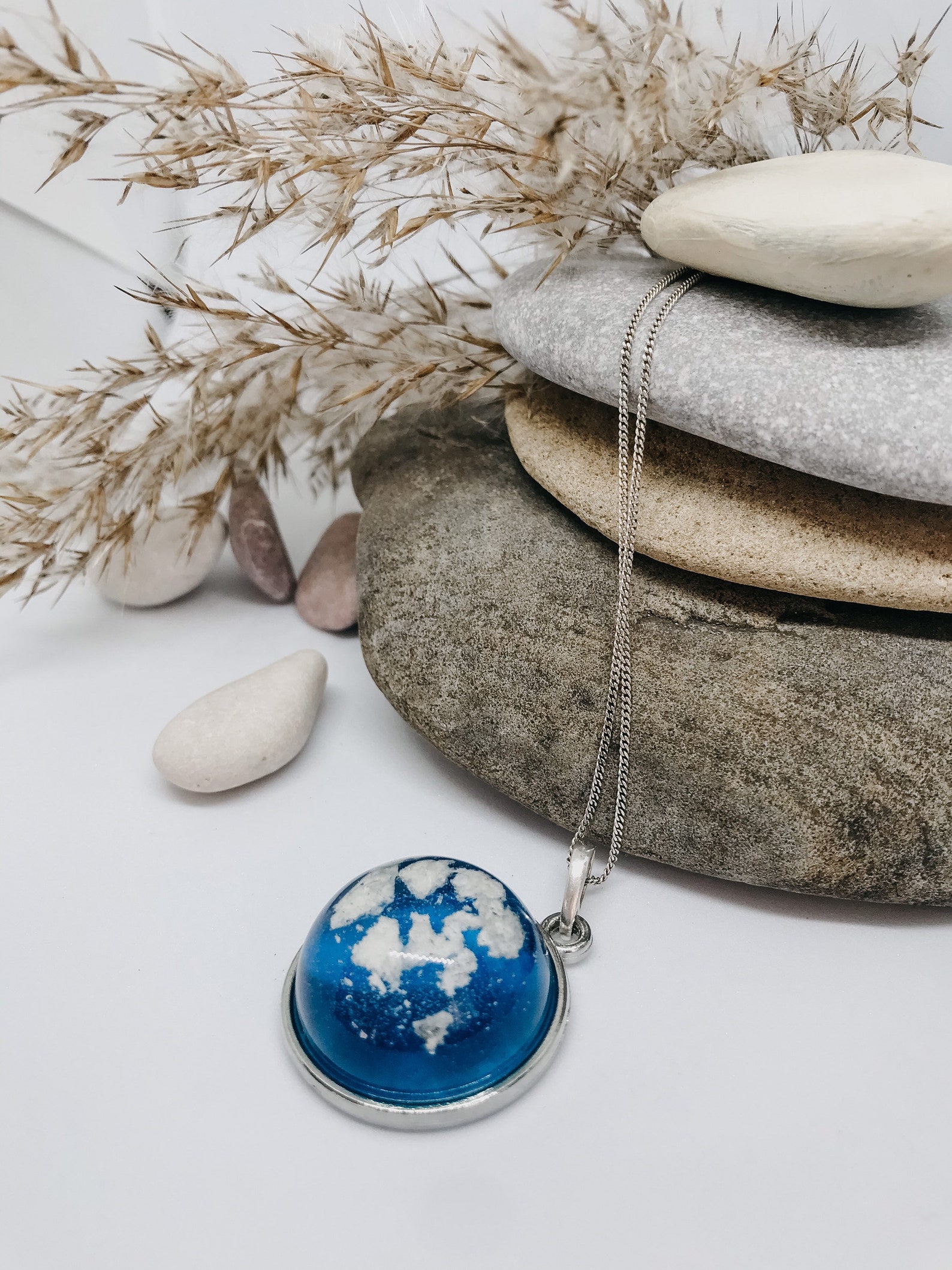 Necklace Sky Epoxy Resin Clouds Etsy