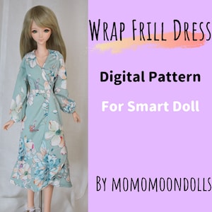 Wrap dress pattern for Smart doll, digital pattern, pdf, instant download