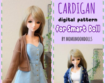Vest met verlaagde schouder, patroon, slimme pop, Dollfie Dream, 1/3 pop, digitaal patroon