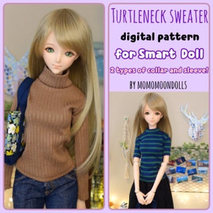 Turtleneck sweater, digital pattern, PDF pattern, Smart doll, instant dwnload