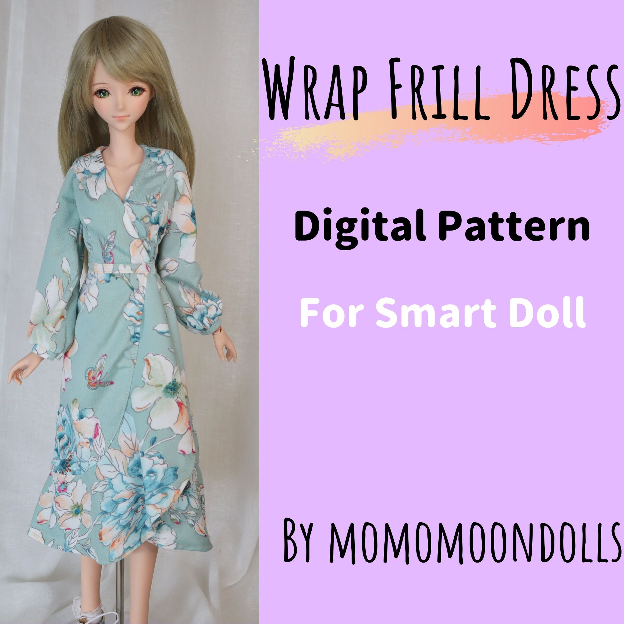 Wrap Dress Pattern for Smart Doll, Digital Pattern, Pdf, Instant ...