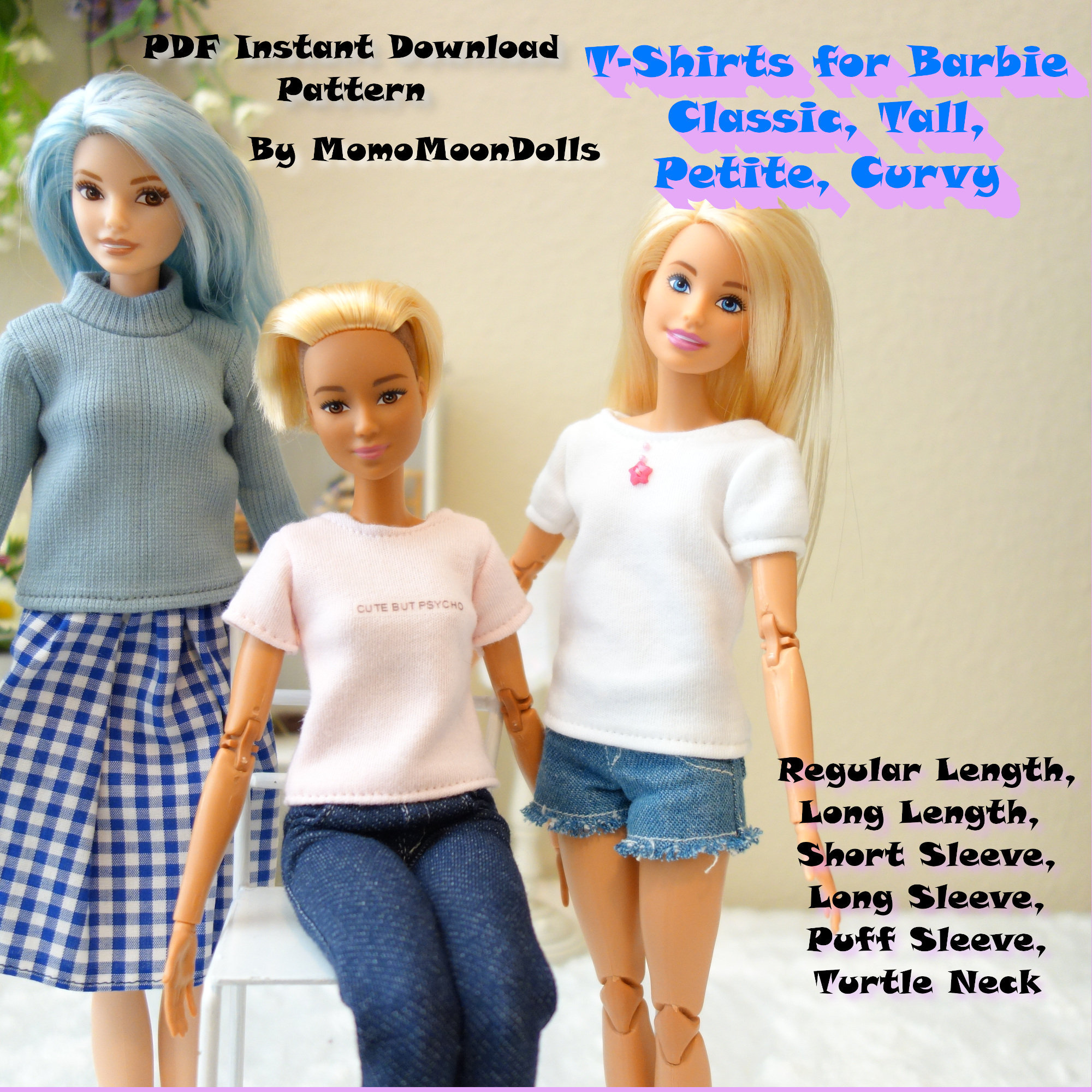 T Shirts Sweater Pattern for Barbie PDF Instant Download Etsy