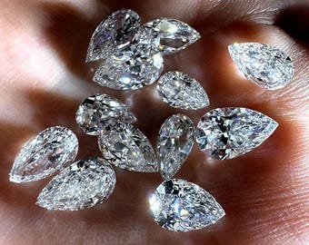 Handmade slected loose lab grown diamond 0.03Ct-1Ct Pear brilliant cut color DE VVS tiny water shape 3EX hpht cvd test positive for setting