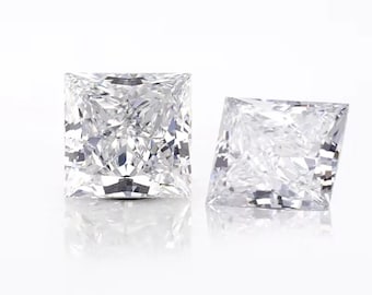 LOTUSMAPLE 0.025-1.0Ct Princess cut tiny lab grown diamond selected handcrafted loose small stone color DE clarity VVS 3EX cut Square shape