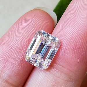 LOTUSMAPLE emerald cut 0.2CT—12CT lab created real moissanite stone color D clarity FL with a certificate for ring, necklace, earring, etc.